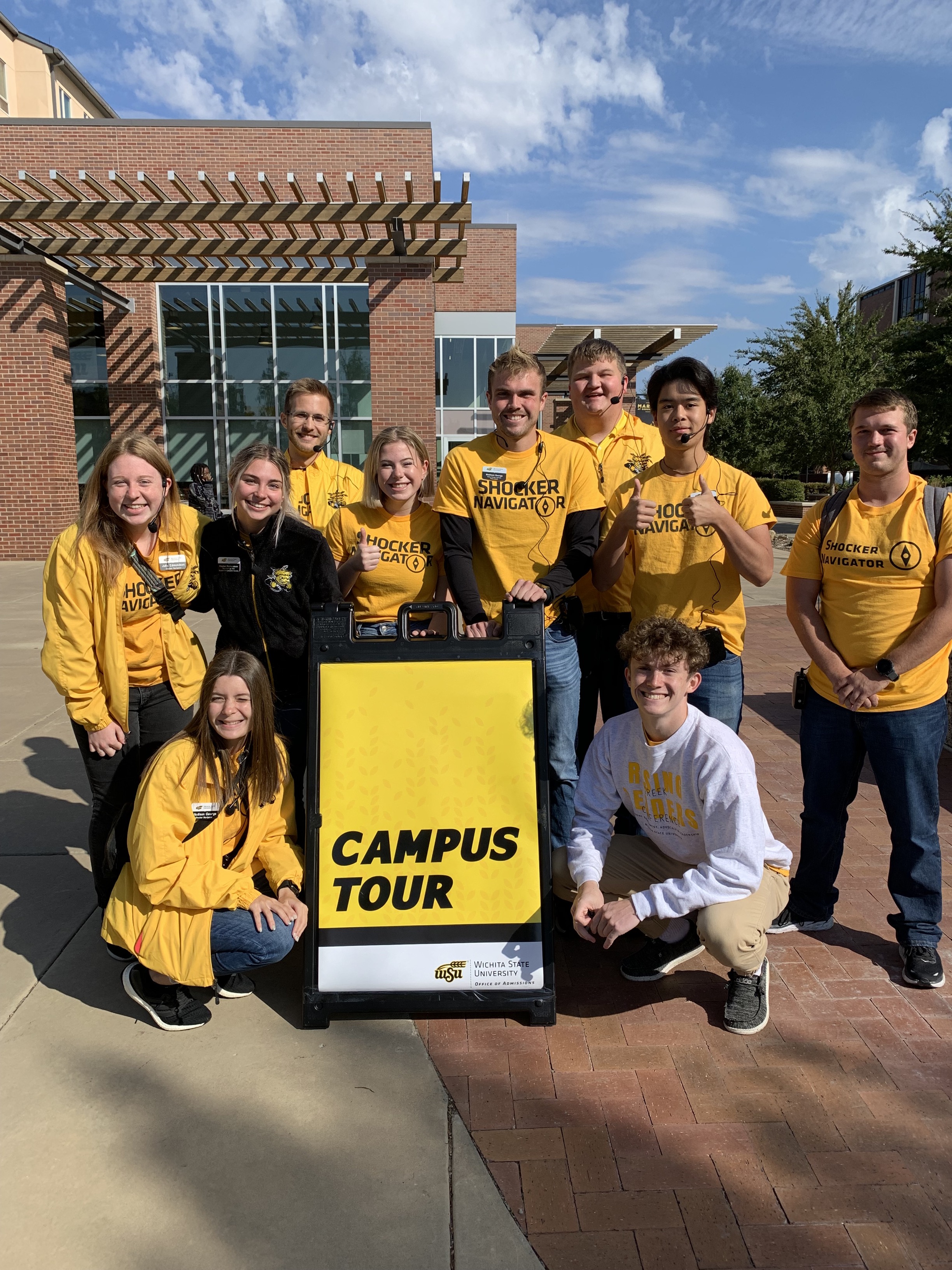Group of students before a campus tour