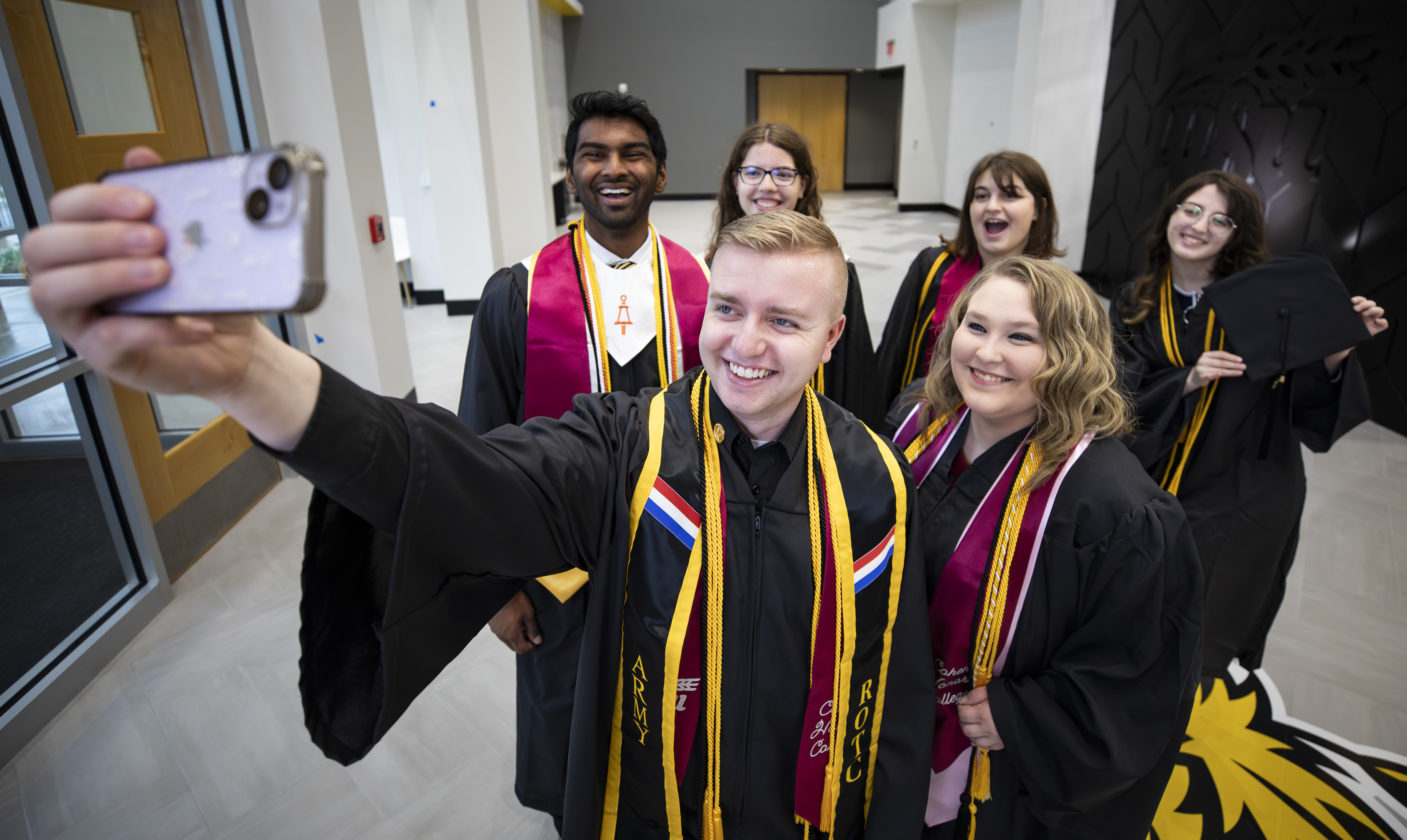 Group of students in caps and gowns